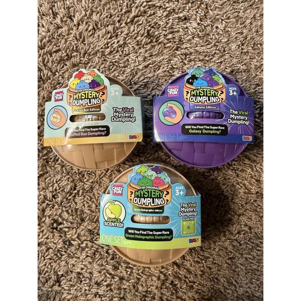 NEW Crazy Fun The Original Mystery Dumpling Squishy Bundle 3 PCS Sealed RMS